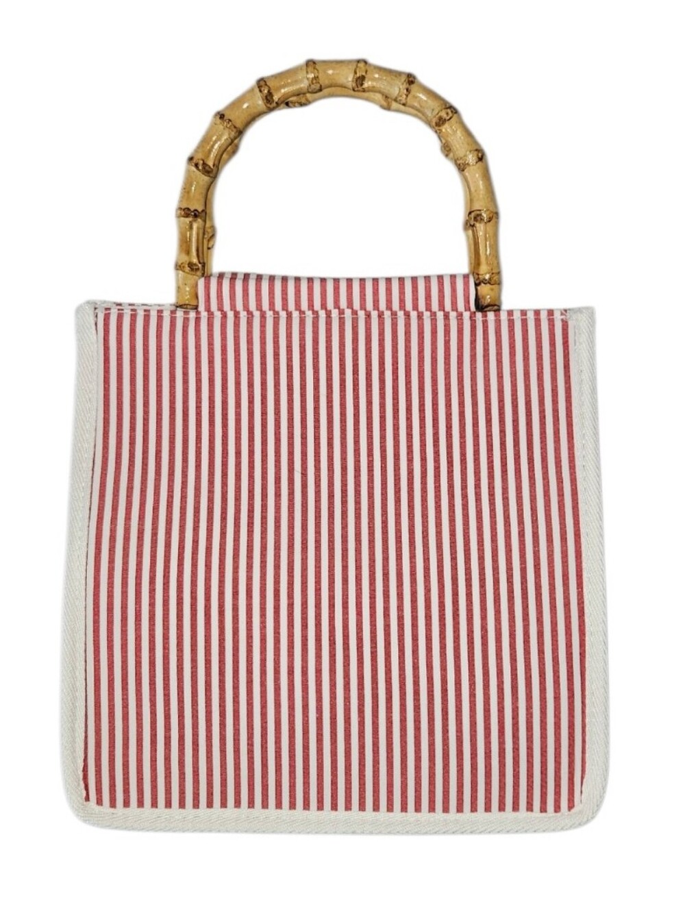 Tommy Bahama Lobster Embroidered Tote Bag NWT Bamboo Handles Coastal Resort - Picture 5 of 16
